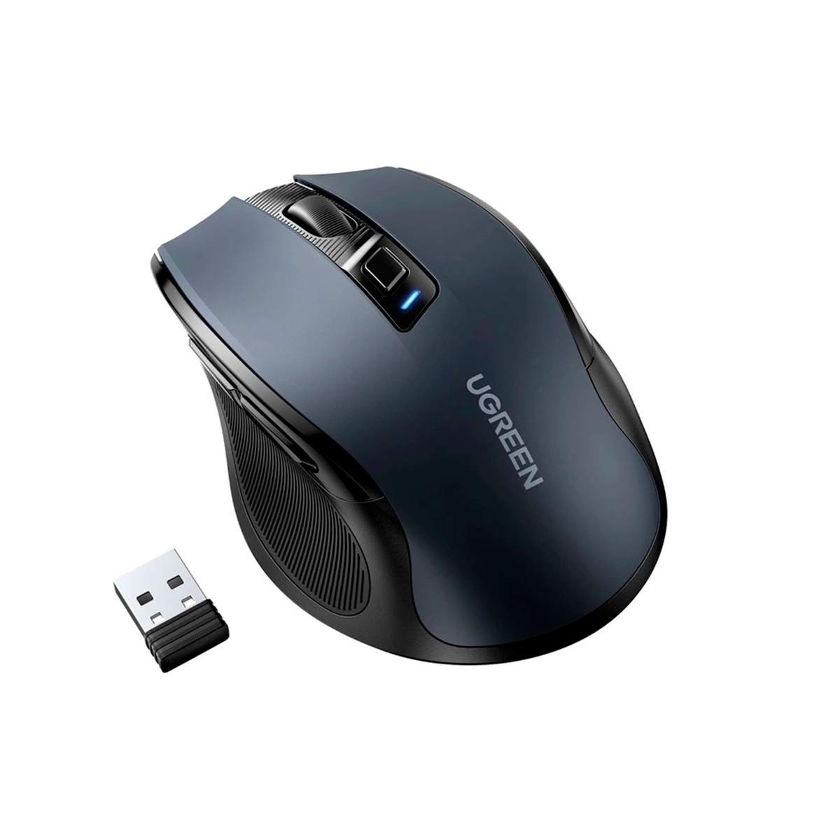 6-Mouse-óptico-sem-fio-Ugreen-USB-2.4GHz-Bluetooth-5.0-4000-DPI-preto-MU006