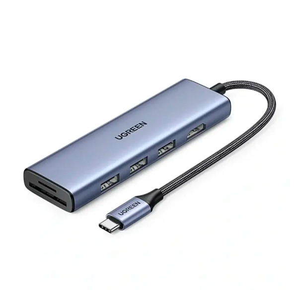 Hub USB-C UGREEN 4K Adaptador USB-C para USB 6 em 1 (1x HDMI + 3x USB-A 3.0 + SD/TF)